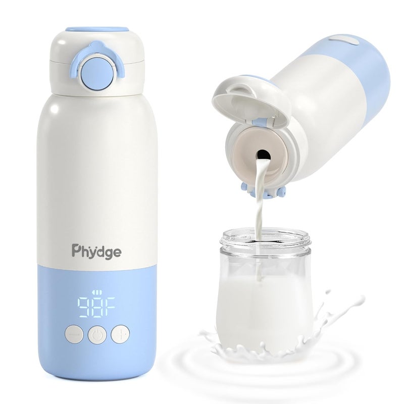 Phydge Store Portable Bottle Warmer for Travel,12.5oz Cordless Baby Milk Warmer on The go for Formula,Breastmilk,Water,3 Mins Fast Heating & Precise Temp Control Travel Essential - Image 1